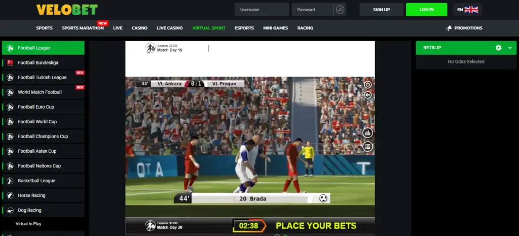 Velobet virtual sports